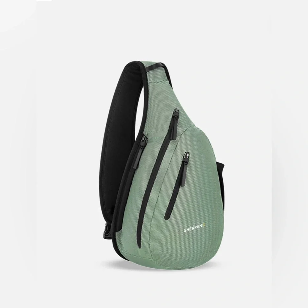 Sherpani Esprit AT Sage Green and Black Crossbody Sling Bag - Picture 2 of 9